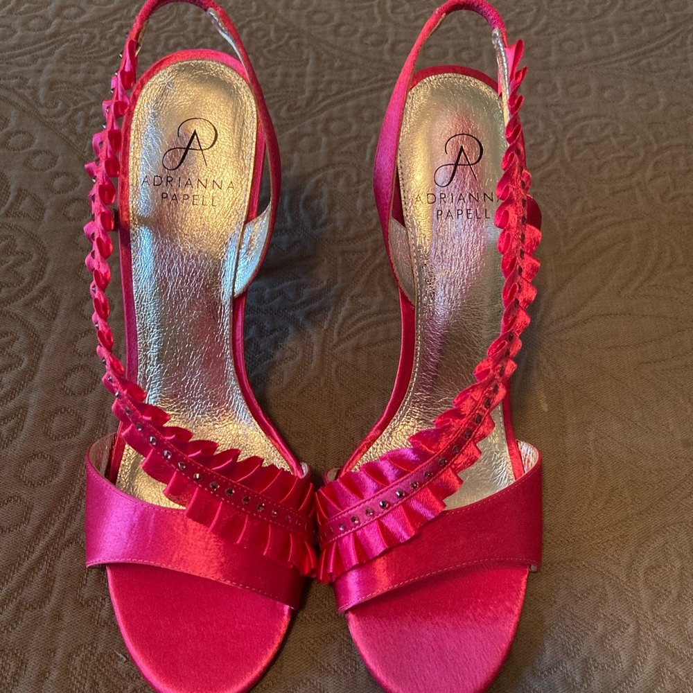 Adrianna Papell hot pink ruffle heel